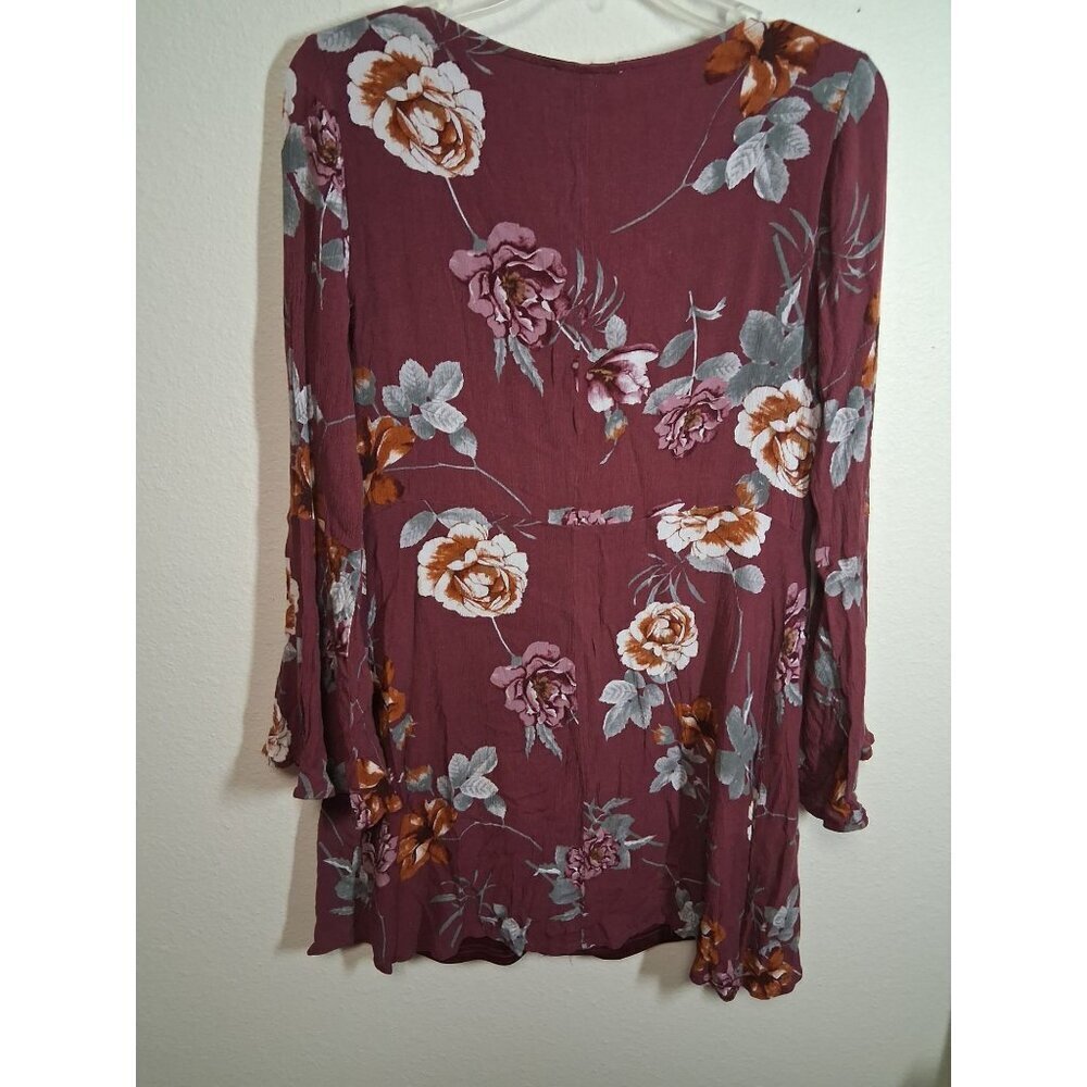 Altar'd State Dress Boho Floral Cottage Y2K Flutter Sleeve Pink Size Medium - Picture 2 of 8